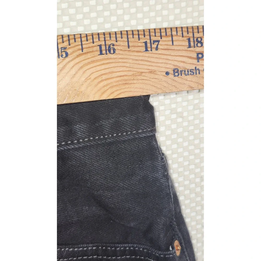 Levis 501‎ Original Fit Mens Black Denim Jeans Straight Leg Button Fly 36x32 VTG